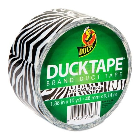 Duck® Colored Duct Tape, 1.88W X 10 Yds - 3 Core - Zebra